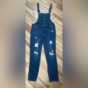 AERO distressed overalls